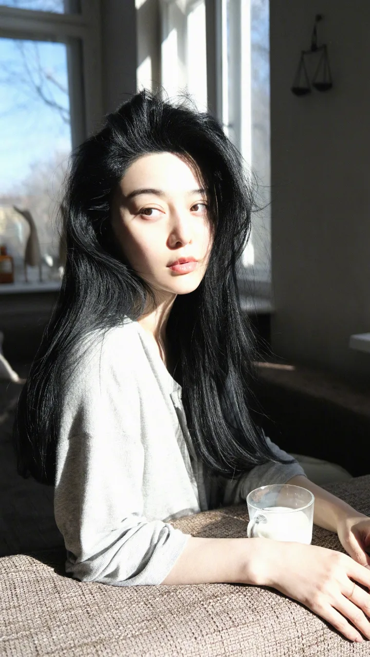 范冰冰长发披肩尽显成熟魅力，阳光落在脸庞美得让人心动 第6张